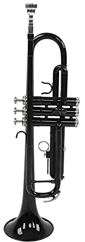 SPYMINNPOO Trompetenset B Flat Brass Ersatzmusikinstrument mit Aufbewahrungstasche, für Anfänger und Profis (BLACK)