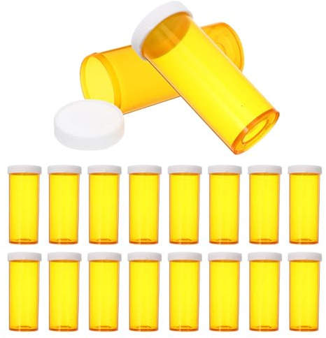 SOIMISS Organizador de Medicamentos de Viaje 24 Frascos de Plástico Transparente Compacto con Tapas a Prueba de Niños para Transporte Seguro en Uso Diario y Viajes