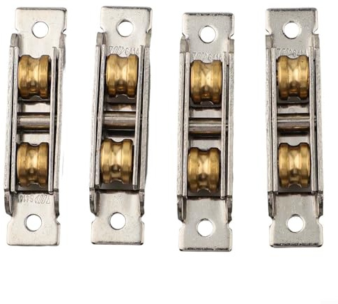 Vidonergy 4PCS Stainless Steel and Copper Sliding Patio Door Roller Assemblies with Ball Bearing Wheels, Heavy-Duty Replacement Rollers for Glass Doors, Screen(B)