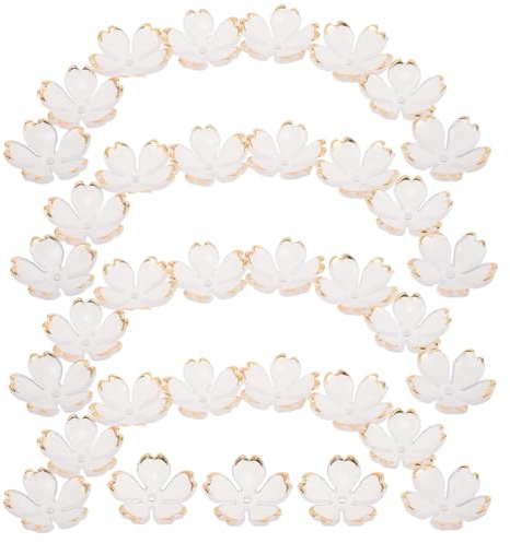 ifundom 100 Pezzi Ciondoli per Realizzare Forcine e Copricapi in Acrilico Bianco Petali di Fiori di Ciliegio Sfumati, Accessori Leggeri per Creazione di Gioielli e Acconciature,