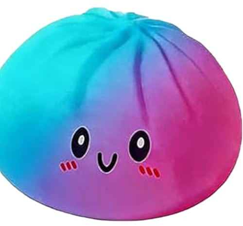 Giant Dumpling Squishy – Jumbo sensorisches Stressabbau-Spielzeug, weicher, langsam steigender Fidget-Ball mit Dampfbox für Kinder und Erwachsene, Angstabbau, Schreibtischspielzeug (bunt)