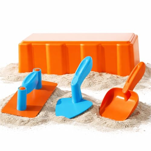 TK Gruppe Timo Klingler sandbox toy set - sandbox toy - with various shapes, sieves, rake, shovel for sandbox and sand moulds for boys and girls (4 pieces)