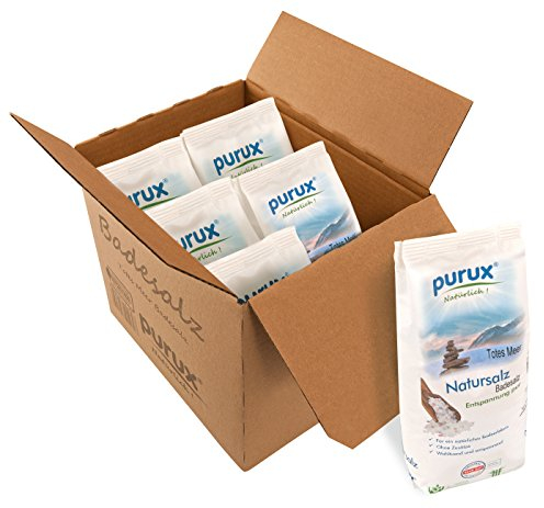 purux Totes Meer Salz Badesalz 6kg Naturweiß (6x1kg Beutel) nachhaltig verpackt