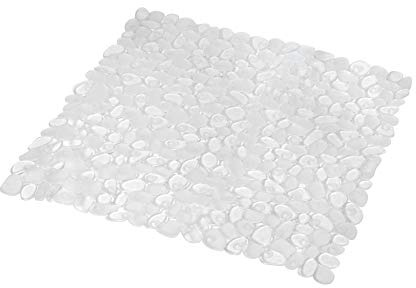 Dynamic24 Steinoptik Matte 52x52 cm PVC Duscheinlage Dusche Antirutsch Duschmatte Einlage (Transparent)