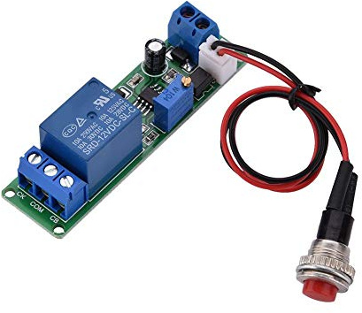 Temporisateur 12V, Module de Temporisation, Relais Temporise 12v, Module de Minuterie Réglable avec Interrupteur à Bouton de Déclenchement, Convient pour L'équipement D'exploitation de La Minuterie