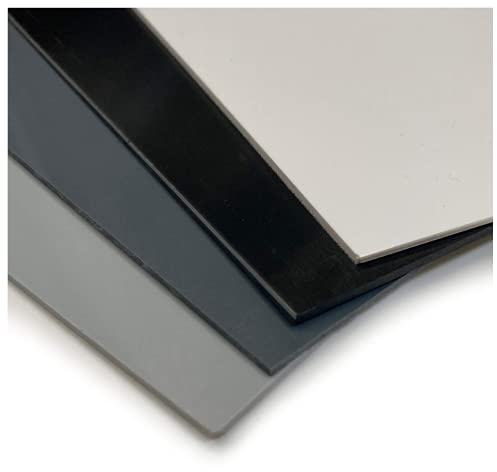 PVC Kunststoffplatte 2000x1000 mm - 1 Stück - seidenmatte PVC Platte, porenlos glatte Oberfläche - Kunststoffplatte 2mm hellgrau (RAL 7004) - leicht flexibel - (1 Stück - 200x100cm, 2mm hellgrau)