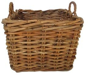 Cesto Vimini Porta Legna Rattan Cm 40X40X40 H con manici 48 H Portalegna e Pellet