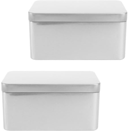 TOPBATHY Household Tea Storage Box 5.12X3.15X2.36 Inch Rectangular Metal Tin with Lid Bulk Tea Packaging Container Multi-Purpose Kitchen Organizer for Loose and Food Storage