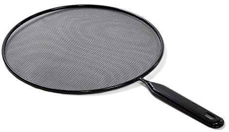 Splatter Screen Shield Cover 29 cm Black Mesh Metal Wired Cooker Pots Fry Pan Anti Splash Guard Screen with Handle(Pack of 1)