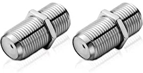 conecto F-Verbinder, F-Kupplung, F-Buchse auf F-Buchse, Adapter zur Verlängerung von Antennen-Kabel/Koaxial-Kabel, 2er Set