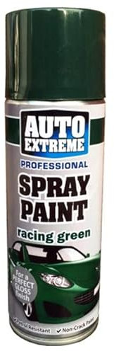 2x 400ml Racing Green Spray Paint, Automotive Paint Sprayer, Multipurpose Exterior Black Spray Paint Matt, Interior Metal Spray Paint, for Cars, Bikes,Vans, Metal, Wood