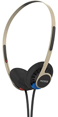 Koss KPH40 Utility On-Ear Headphones, Detachable Interchangeable Cord System, Ultra Lightweight Design (Rhythm Beige)