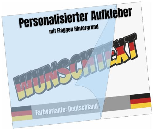 Samunshi® Wunschtext Aufkleber Flaggen Hintergrund Deutschland - Auto Motorrad Wohnmobil Tuning Sticker - wetterbeständig Waschanlagenfest
