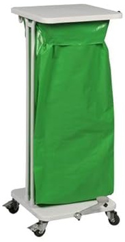 PROREGAL Abfallsackständer mit Deckel und Fußpedal | 120 Liter, HxBxT 89,2x46,5x49,7cm | Weiß