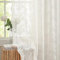 YJ YANJUN Schlaufenschal 2er Set Gardinen mit Ösen Beige Spitzenvorhänge Vorhang Voile Blumenmuster Durchsichtige Vorhänge für Wohn- und Schlafzimmer 2 Stück 140x175 (B*H) cm