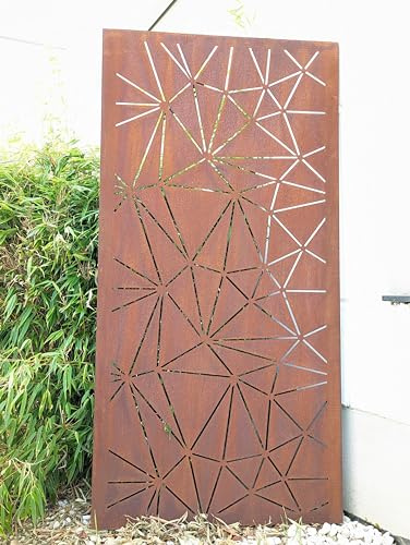 Zen Man Edelrost Garten Sichtschutzwand aus Metall 1mm rost Garten Sichtschutz Handarbeit 032207-2 B75 H150cm