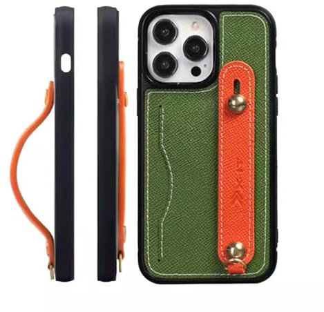 NaiiiL Fashion Phone Case, Anti -Herbst Mit Armbandriemen Für Cover Für Apple Iphone 15 Pro Max (2023) 6,7 Zoll,Grün,iphone 15 plus