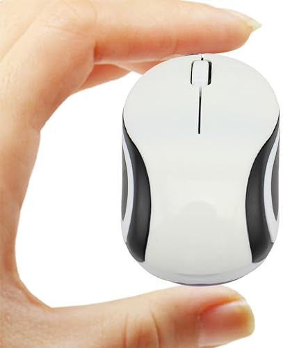Kabellose Maus Niedliche Mini-Computermaus Kleine Größe Tasche Tragbare Kompakte Reise USB Optische Mäuse 3 Tasten 1000 DPI Kabellose Maus für Laptop PC Computer Notebook Kinder Geschenk (Weiß)