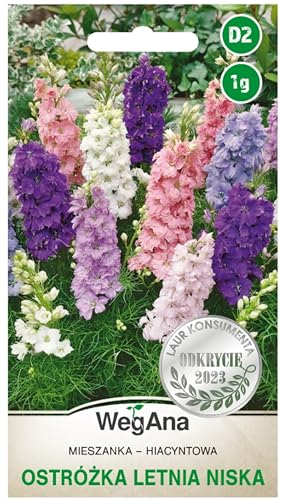 WegAna Delphinium Samen Hyazinthen-Mischung Sommer Rittersporn Hyazinthenblühende 1g, Anspruchslos Pflanzen Gartenpflanzen Balkonpflanzen Bienenweide Blumen Saatgut