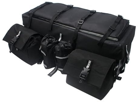 Motorrad Rahmentasche Für Polaris Für Cam-am Quad Rack Tasche Oxford Gepäck Lagerung Tasche Hinten Cargo Taschen Motorradrahmen Tasche(Black)