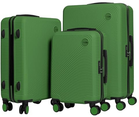 CABIN GO 5513 - Set di 3 valigie - bagaglio a mano da 55 cm, valigia media da 65 cm, valigia grande da 76 cm, in ABS rigido.