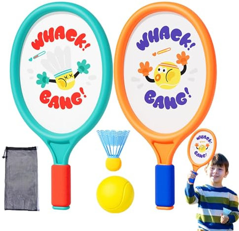 Portable Sports Set | Colorful Badminton Rackets | Active Play for Teens and Adults, Recreational Badminton Kit, Backyard Games for Families, Lightweight Badminton Gear, Ideal for Outdoor Play