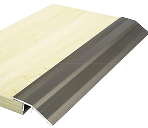 WhamtL Treppenkantenprofil Schwellenleisten aus Aluminiumlegierung rutschfest, Teppich zu Holzboden Übergangsleiste, Teppichkantenschutz zum Ausgleichen von Bodenunebenheiten(Dark Gray)