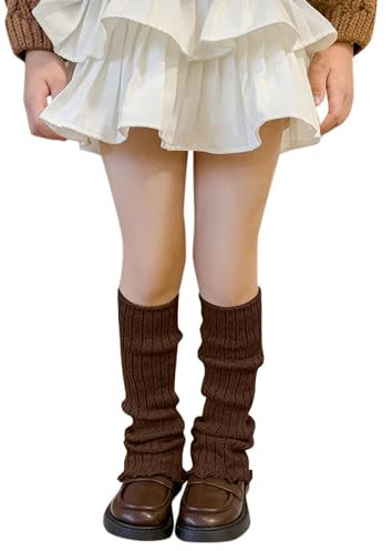 Kinderstulpen Ballettstulpen Kleinkinder Sport Tanzstulpen Beinstulpen Weiche Legwarmer für Mädchen Baby Beinwärmer Kniestrümpfe Leggings Warme Beinstulpen Grobstrick Beinstulpen (Coffee, One Size)