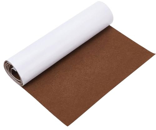 Feutrine Autocollante Tissus Autocollant - 40 x 220 cm Feutrine Rouleau, pour Doublure de boîte, sous-Verre, Tapis de tiroir, Voiture, Pieds de Chaise, Pieds de Table, 1 mm d'épaisseur, Marron Clair