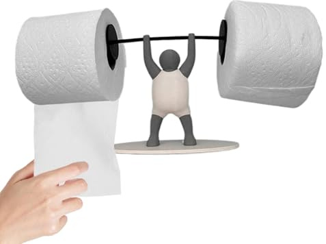 Generic Weightlifter Toilet Roll Holder, Unique Printed Toilet Paper Holder, Stand Weightlifter Toilet Roll Dispenser, Weightlifter Holding Barbell, for Bathroom Decor