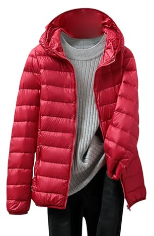 HAXNOHEY Plumifero Ultraligero Mujer Chaqueta Acolchada Plumas Ligeros Anorak