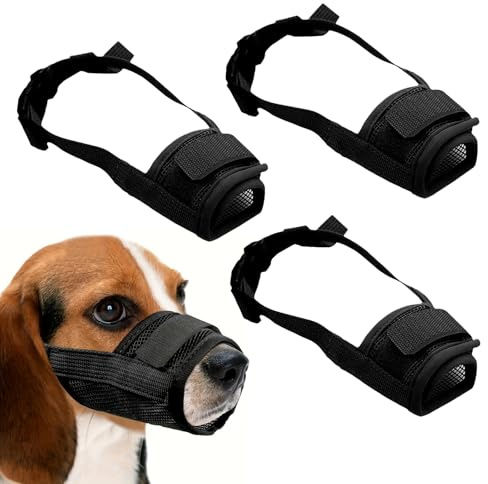SZSMW 3 MuselièRe Chien - Museliere - MuselièRes pour Chiens - Peut EmpêCher Les Chiens de Mauvaises Habitudes Alimentaires Et de Mastication, Parfait pour Un Usage ExtéRieur Ou Domestique