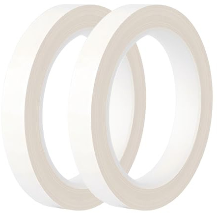 Qrity 2 Rouleaux de Ruban Adhésif en Mylar, 15mm x 66m Ruban Adhésif Isolant, Ruban Électrique, pour Isoler, Réparer et Protéger les Fils Électriques, Blanc