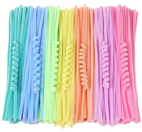 200 Stück Pfeifenreiniger Chenilledraht, 7 Farben Pfeifenreiniger Bastelset, 30cm Biegeplüsch Kunst Pfeifenputzer Bunt Bastelset Pipe Cleaner für DIY Zum Basteln und Dekorieren(Macaron-Farbe)