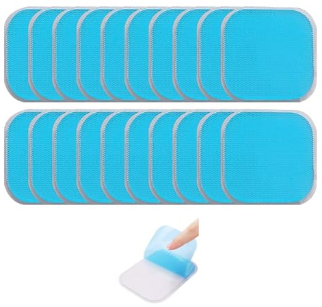 SHYSBV 20 Stück EMS Gel Pad, selbstklebend – Bauchmuskeltrainer, Elektrostimulationstraining, geeignet für die Muskelstimulation von Bauch, Armen und Beinen (Ersatz für Elektroden-Gel-Pads)