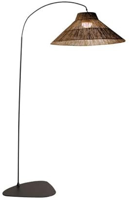 2-in-1 Außenlampe LED Modul Akku 230 cm hoch IP54 2700 K Fernbedienung Dimmer Seegras Metall Stehleuchte außen Wandlampe Garten Terrasse