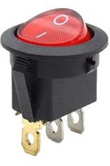 Lot de 4 interrupteurs LED 12 V/220 V 16 A 12 V, interrupteur d'alimentation, bouton de voiture, marche/arrêt, interrupteur à bascule rond à 3 broches KCD1(50R,220V)