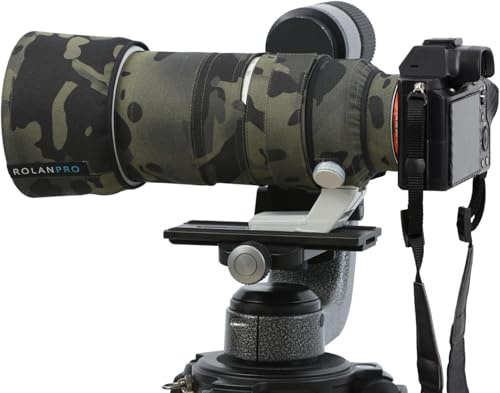 ROLANPRO Copriobiettivo mimetico per Sony FE 70-200 mm F/2.8 GM OSS II, custodia protettiva per obiettivo, #2, mimetica scura, impermeabile