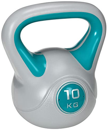 SPORTNOW Kettlebell 10 kg, haltère avec poignée ergonomique, haltère à boule, musculation, entraînement, pour fitness, gym, bleu