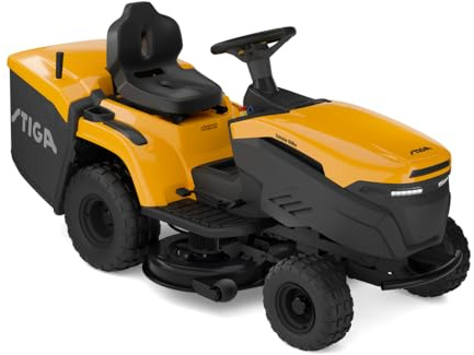 STIGA 598e Estate Akku-Aufsitzmäher, 56 V, 98 cm – Mulchfunktion, 240 l Fangkorb – Rasenflächen bis 13.000 m²