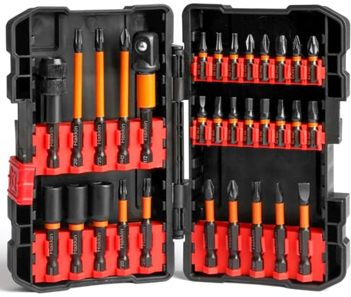 Hakkin 31Pcs Impact Screwdriver Bit Set,Hex/Torx/Pozidriv/Slotted/Phillips/Square Bits and Nut Driver S2 Steel Magnetic Screwdriver Bits for Power Screwdrivers Electric Drill Drivers
