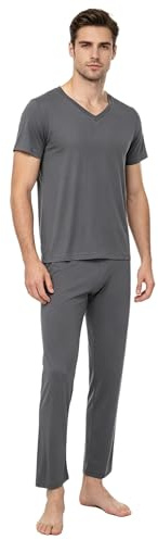 SiiRoh Tanddräkt för män, aerobics, byxor för män, danstopp och höftbyxor, kroppsträning, latin, yoga, danskläder, latin,, Mörkgrå, L