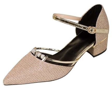 Escarpins à Bout Pointu pour Femmes, ornés de Cristaux Scintillants, Talons Hauts élégants pour soirées, Mariages et Occasions spéciales, Confortables et raffinés