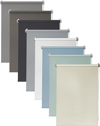 Deco4Me Thermo Verdunklungsrollo ohne Bohren (80 x 160 cm, Creme (Blackout)) - lichtundurchlässig & wärmeisolierend - Thermrollo, Abdunkelungsrollo, Klemmrollo Verdunkelung (Stoffbreite 76 cm)