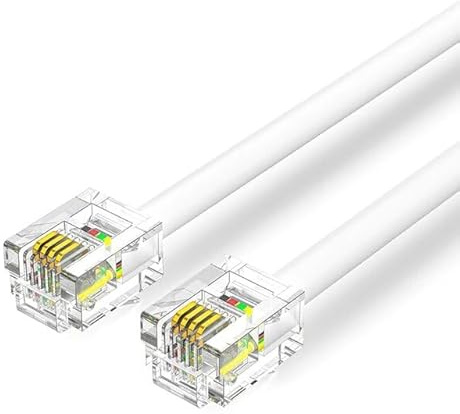 Cablepelado Cable telefónico RJ11 6P4C M-M, 10 m, color blanco