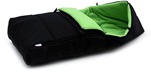 BABYLUX Kinderwagenfußsack Fußsack POLAR 90 cm / 105 cm Winterfußsack Fleece (90cm, Schwarz + Grün)