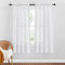 PONY DANCE Visillos Confeccionados Blancos - Cortinas Modernas Cortas para Ventanas Salón Dormitorio Infantil Juventil , 2 Paneles, 132 x 160 cm (An x L), Blanco