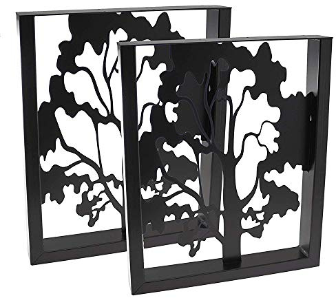 Bentatec 2 x Tischgestell in U Form schwarz Pulverbeschichtet mit Baum Silhouette Dekoration Deko Esstisch Home