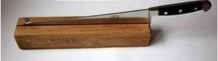 Güde Brotmesser Messer 32 cm, Serie Alpha mit Messerhalter/Messerblock aus Eiche