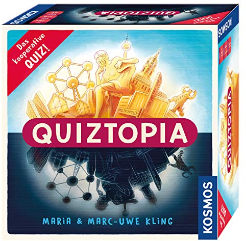 Kosmos 694296 - Quiztopia- Gemeinsam gegen das Spiel, das kooperative Quiz von Marc-Uwe Kling. Wissensspiel ab 16 Jahren, Brettspiel
